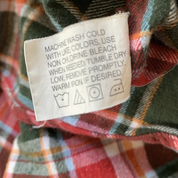 Country Plaid Flannel shirt Button Up long sleeve top MED - Picture 7 of 9